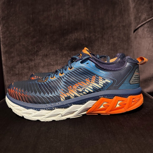 Hoka One One Arahi Men’s Sz 9.5 Blue Orange Stability Running Shoes 1016258 MBRO - Picture 1 of 6